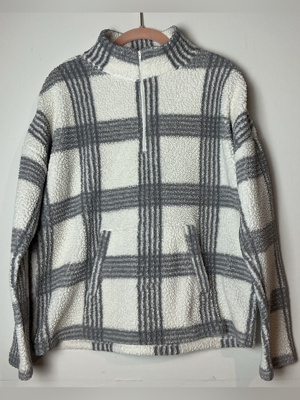 Rosemont & State Plaid Sherpa Turtleneck Pullover Women’s Size M